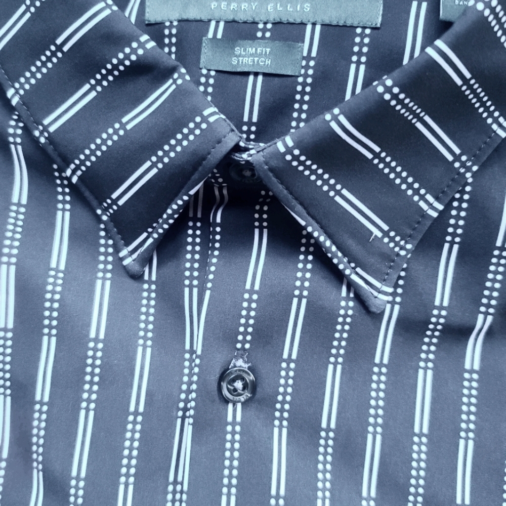 Perry Ellis M no iron striped dress shirt NWOT